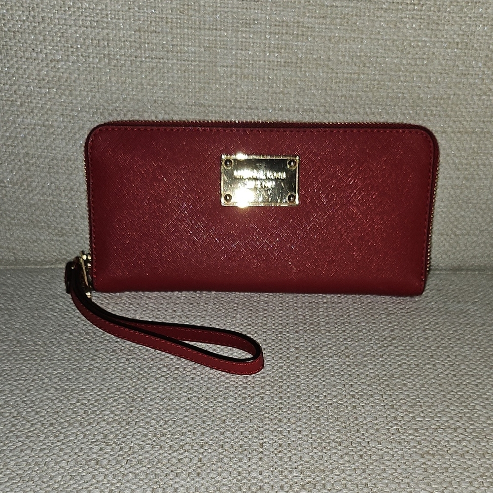 Michael Kors Cherry Red Wristlet Clutch